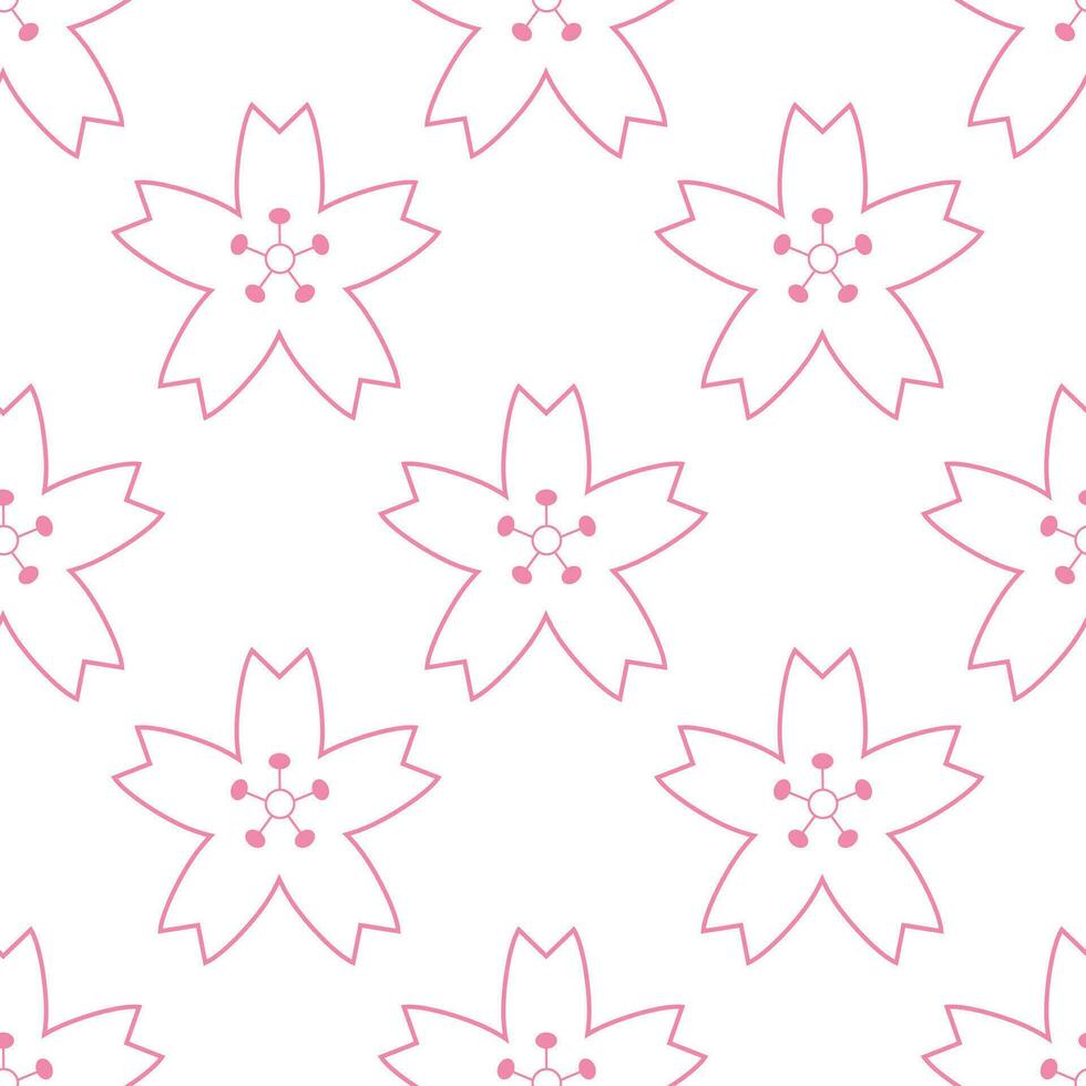 Cherry blossom seamless pattern bg for wrapping, card and more. Vector illustration