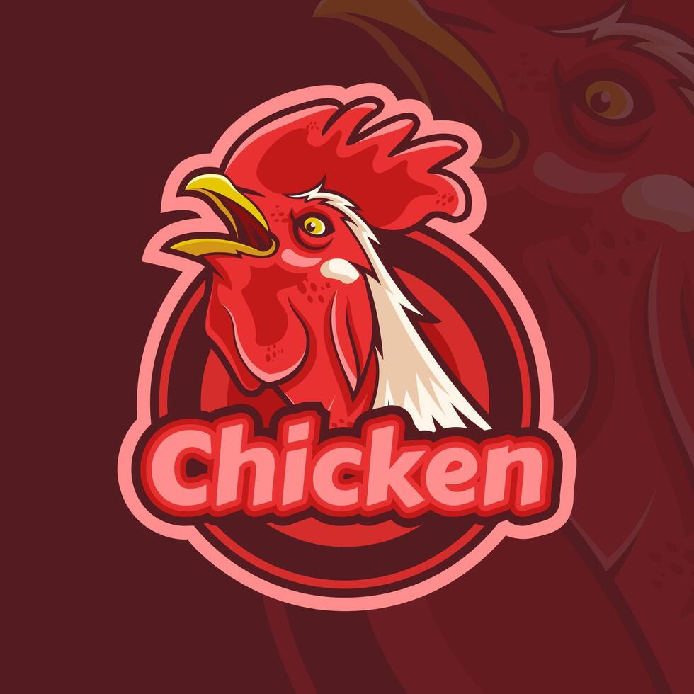 pollo cabeza mascota logo vector