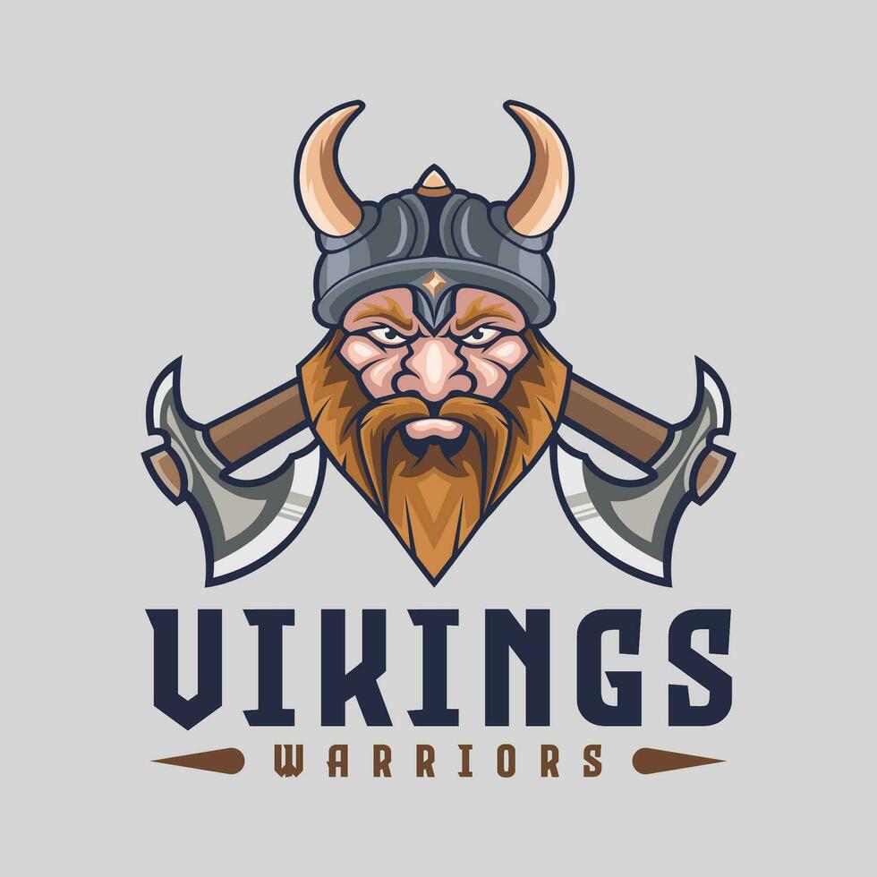 Vikings mascot logo vector