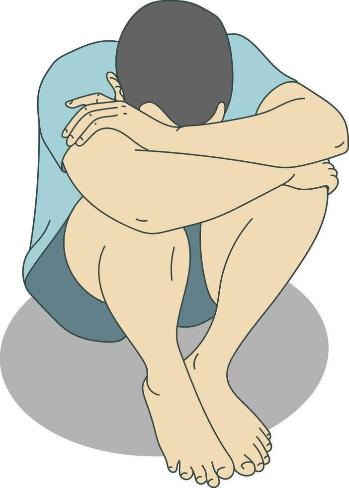 Bullying and Depression Gesture Illustration vector