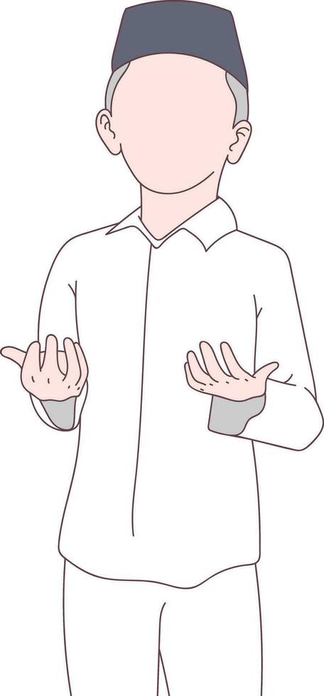Cute Muslim Character vector