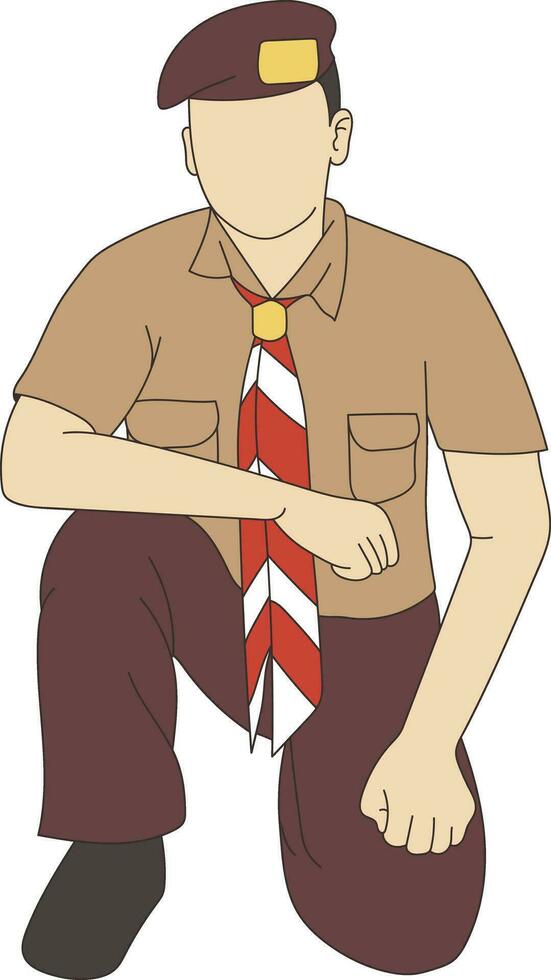 Pramuka aka Indonesian Scout Illustration vector