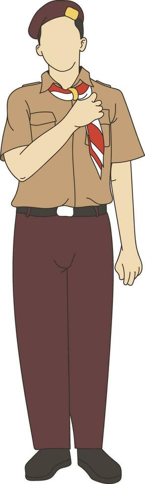 Pramuka aka Indonesian Scout Illustration vector