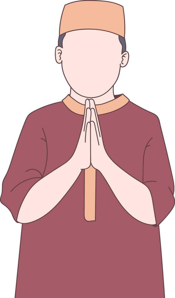Cute Muslim Character vector