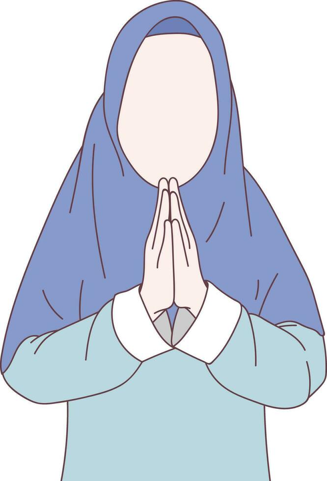 Cute Muslim Character vector