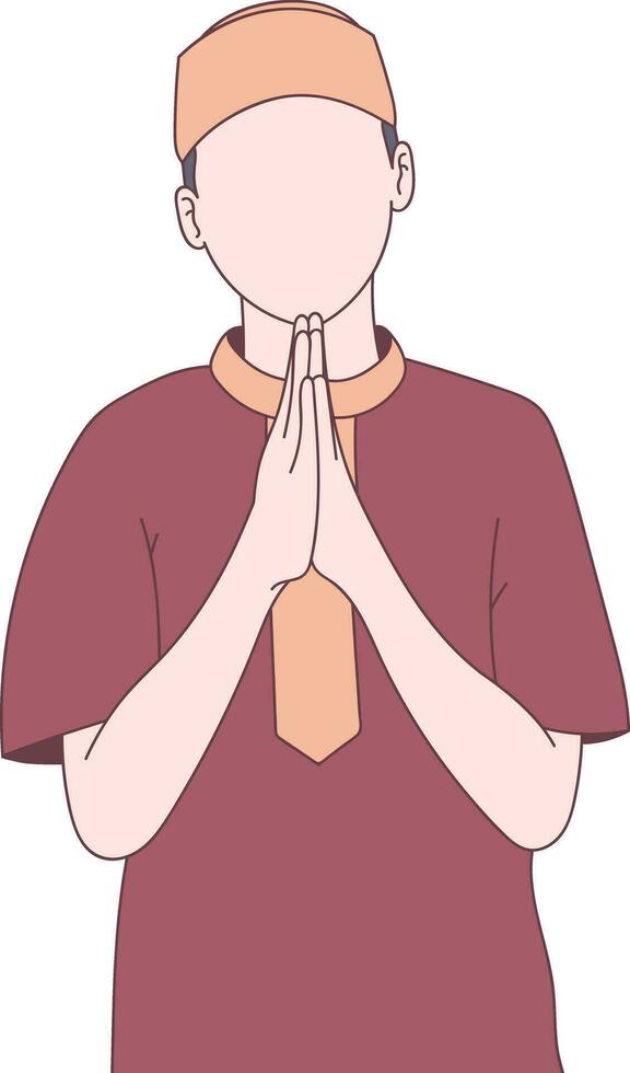 Cute Muslim Character vector