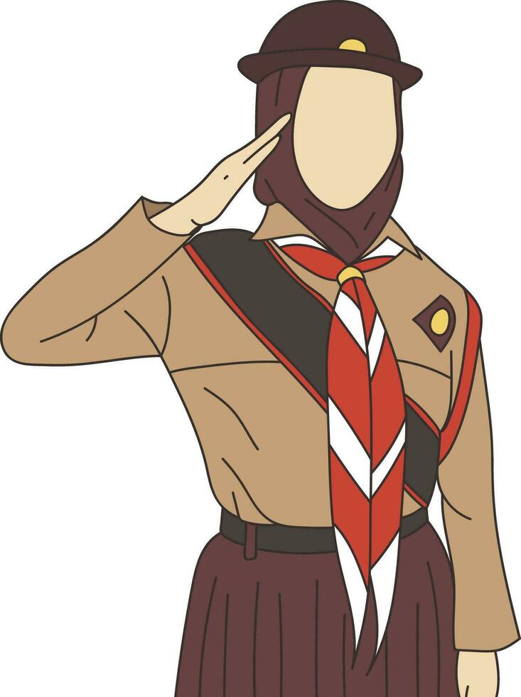 Pramuka aka Indonesian Scout Illustration vector