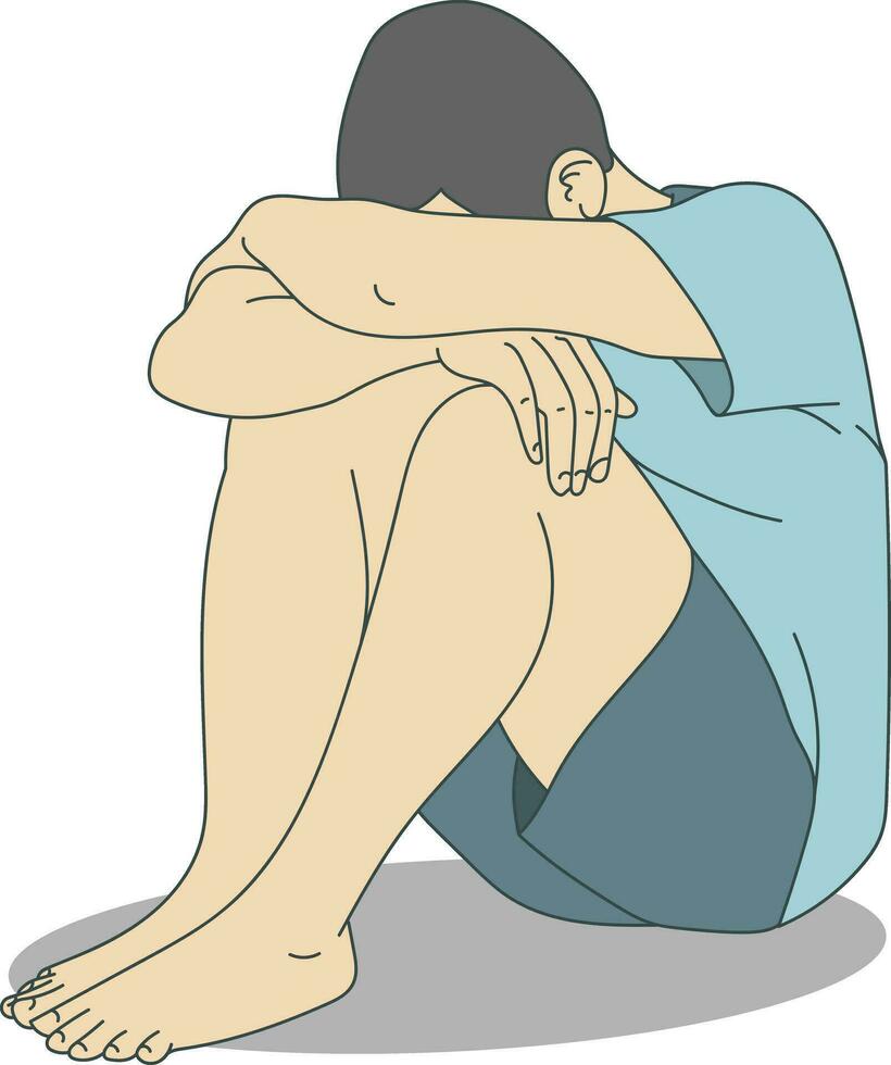 Bullying and Depression Gesture Illustration vector