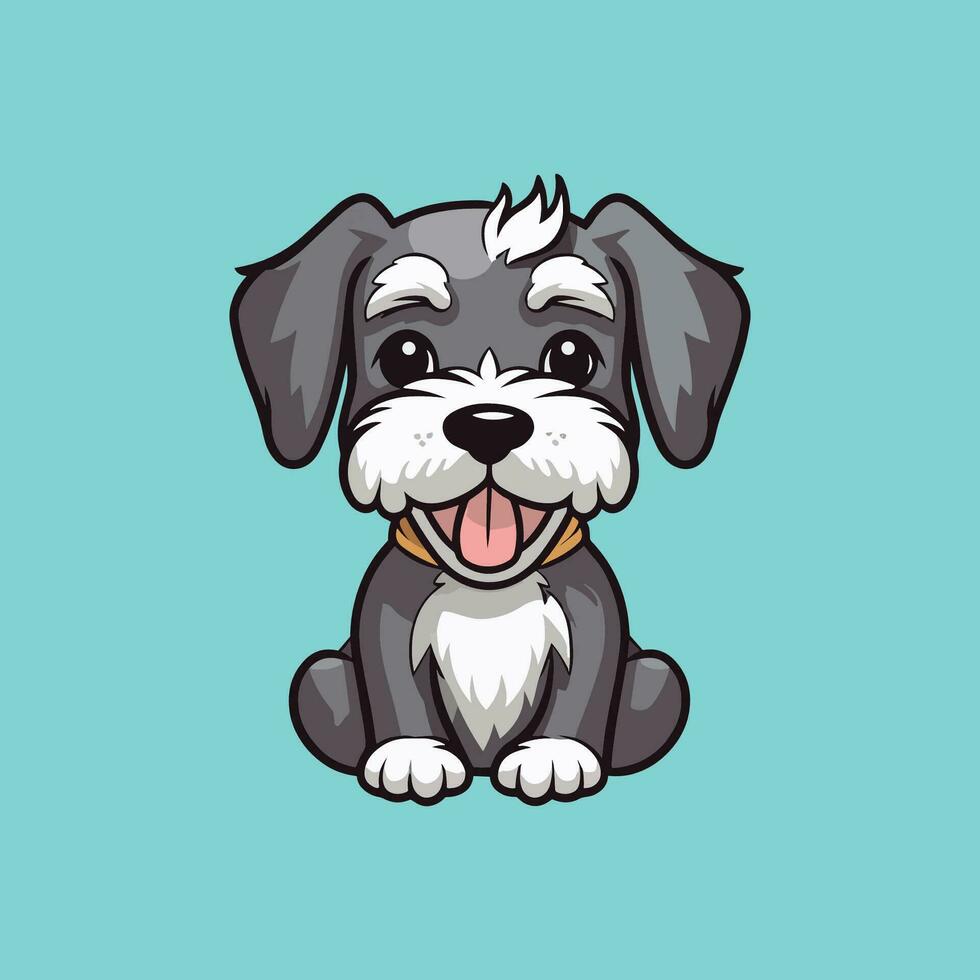 Black miniature schnauzer dog sitting vector