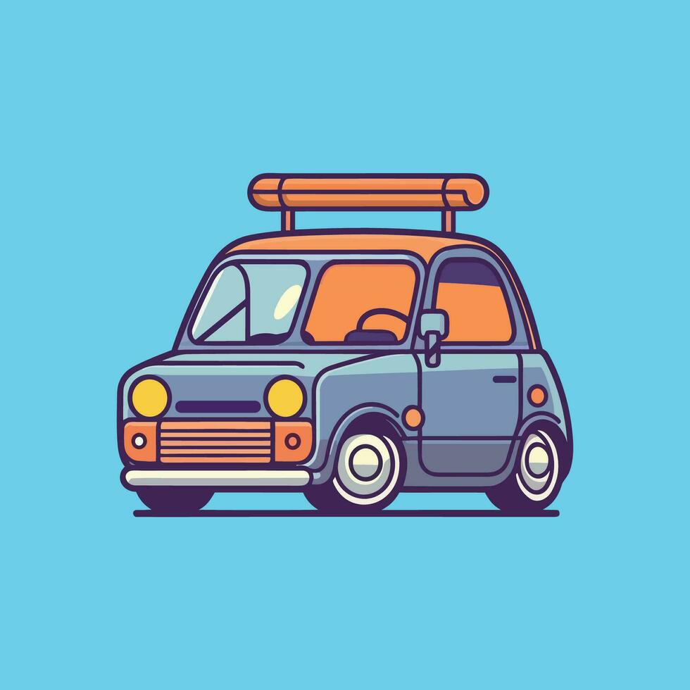 Small car vehicle cute kawaii cartoon vector