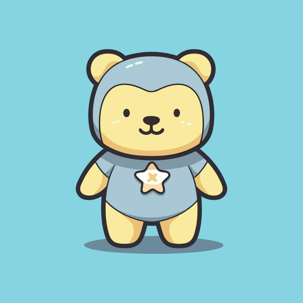 kawaii teddy bear vector illustration