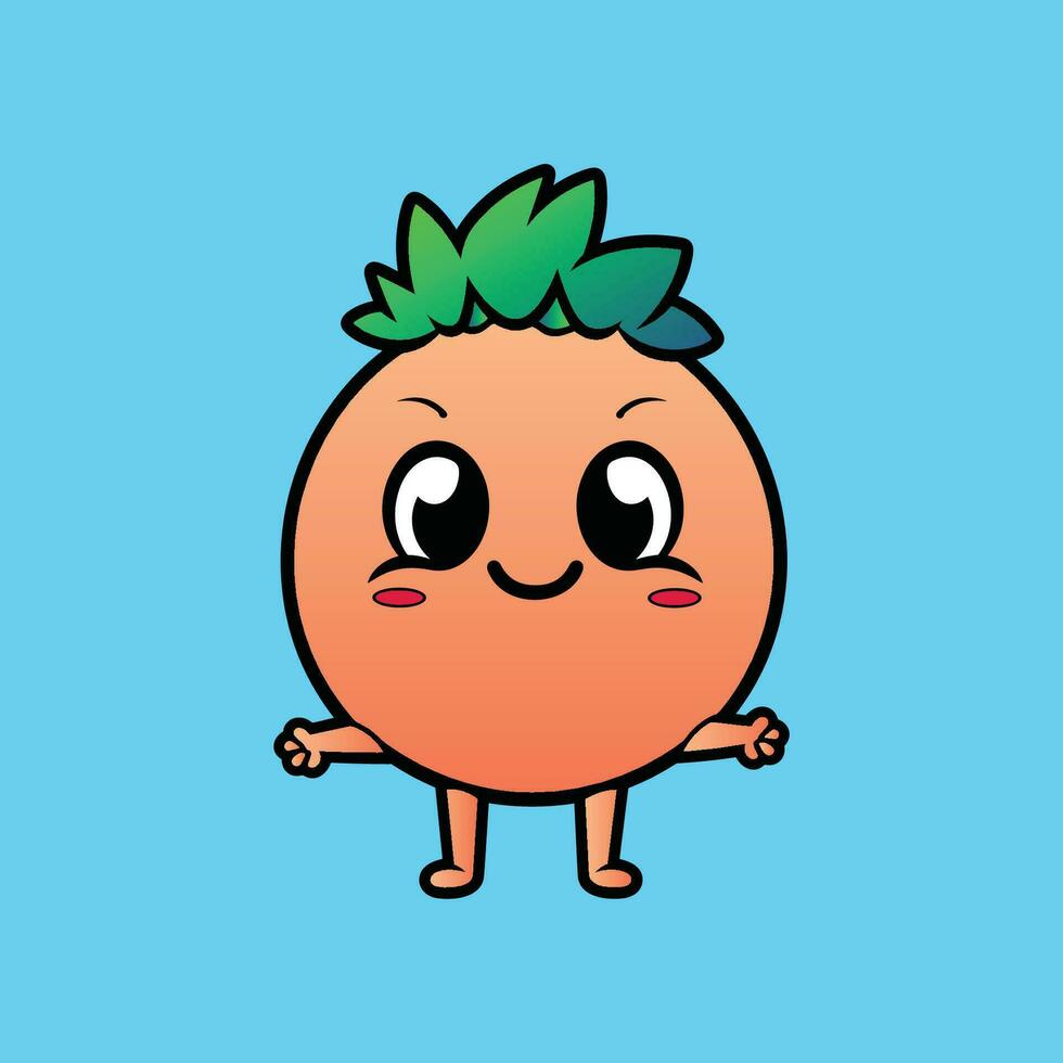 naranja dibujos animados personaje tropical Fruta vector