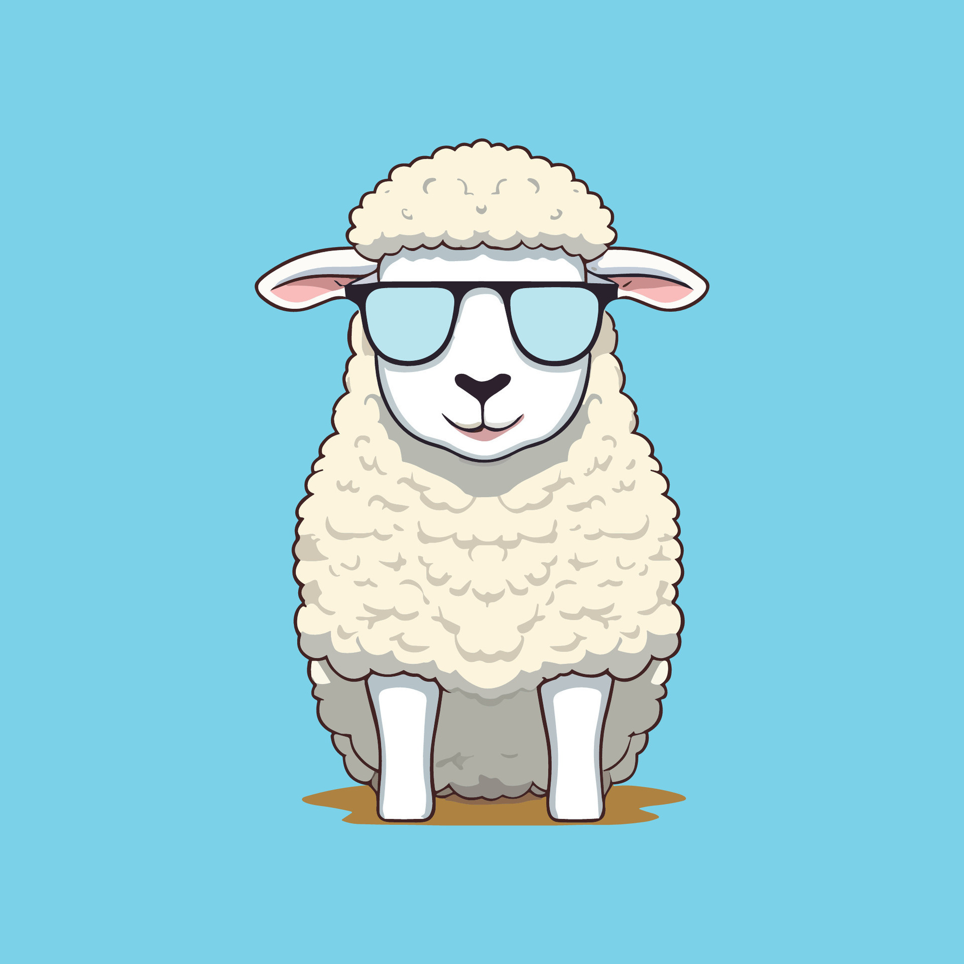 Cute sheep with glasses isolated blue background 25374593 Vector Art at ...