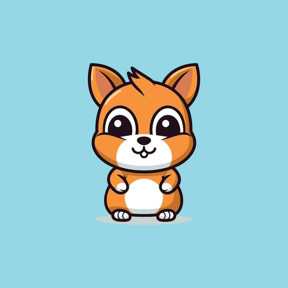 Cartoon chipmunk isolated on blue background vector