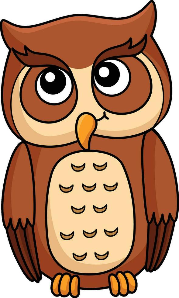 Owl Cartoon Colored Clipart Illustration vector
