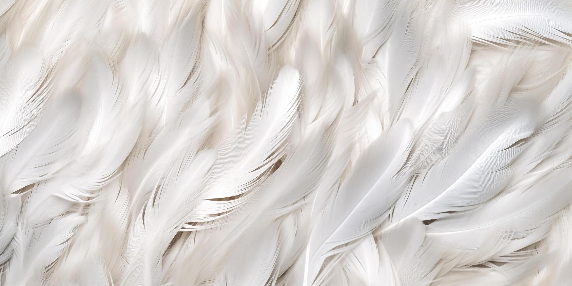 Close up white feathers luxury background, AI Generated photo