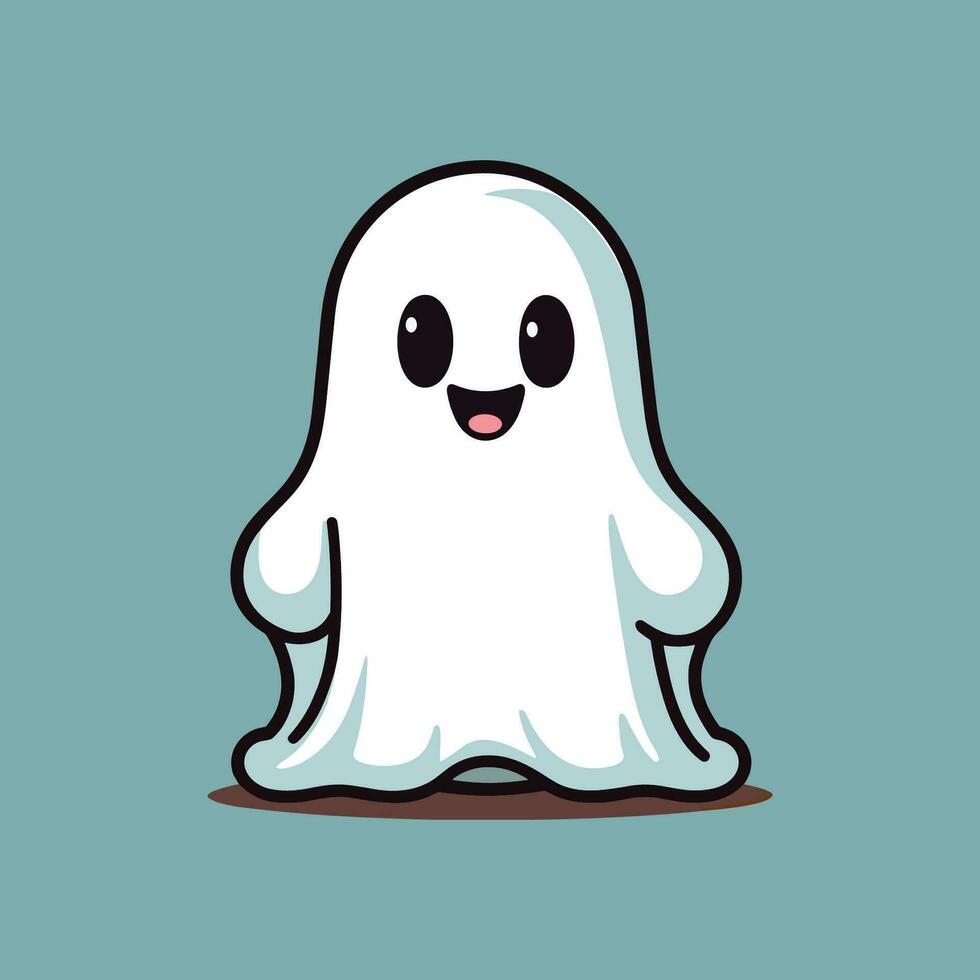 Cute halloween ghost illustration cartoon ghost halloween vector
