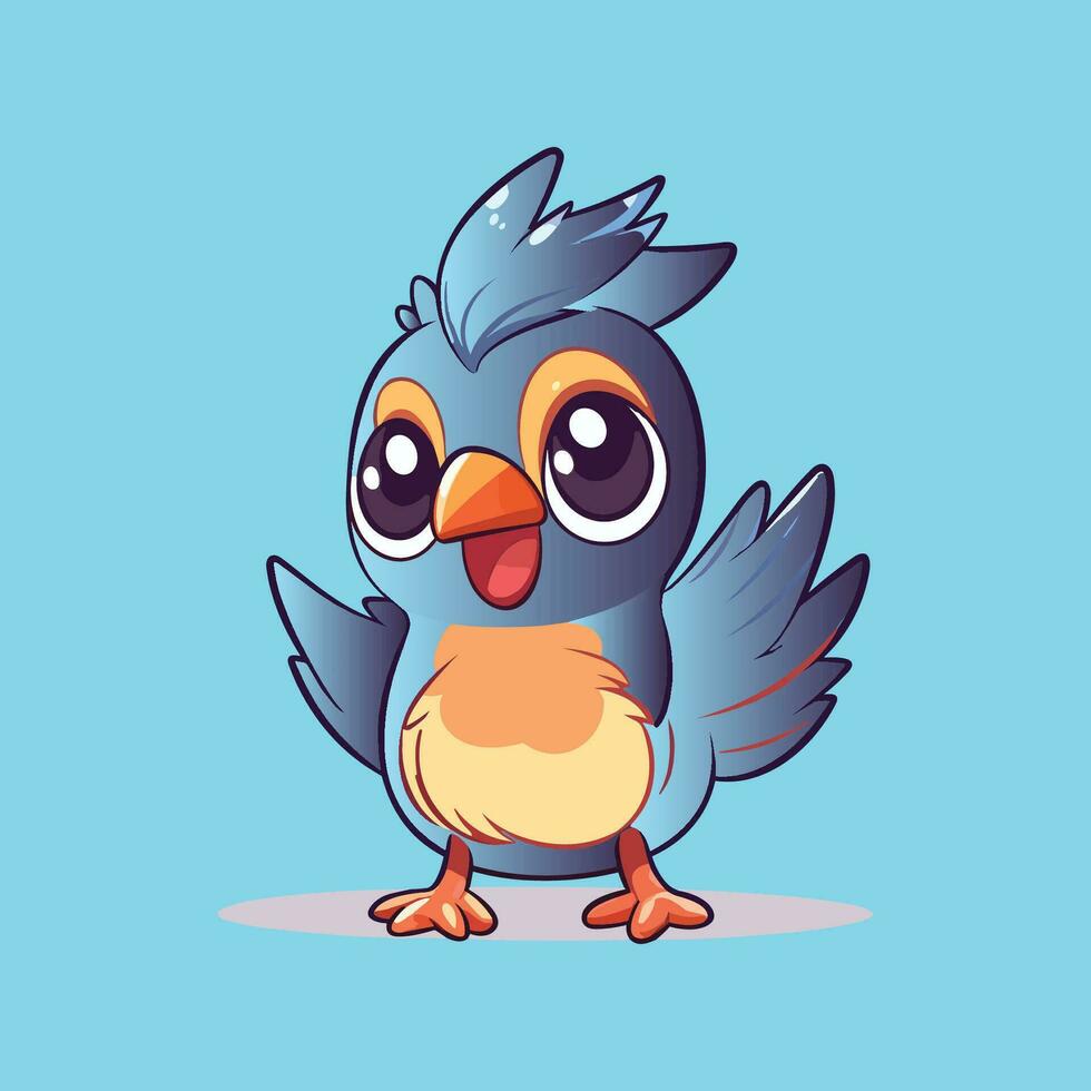 linda cuco pájaro dibujos animados vector ilustración