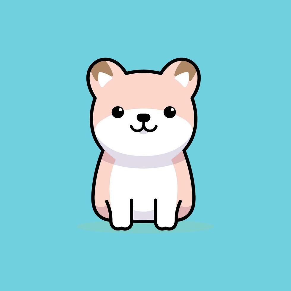 cute shiba domestic dog vector illustration