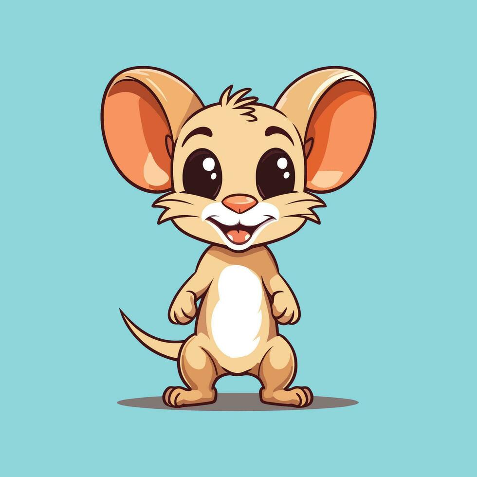 Cute kangaroo cartoon isolated on blue background vector