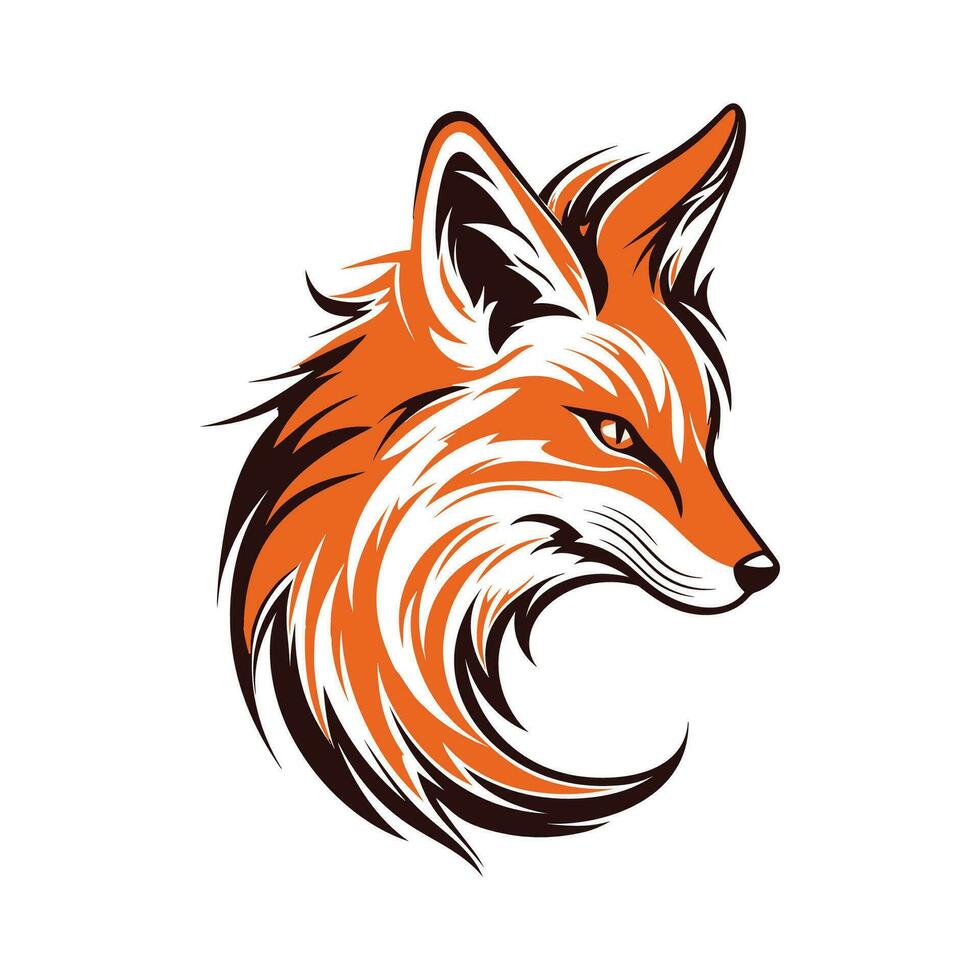 fox head mascot on white background vector