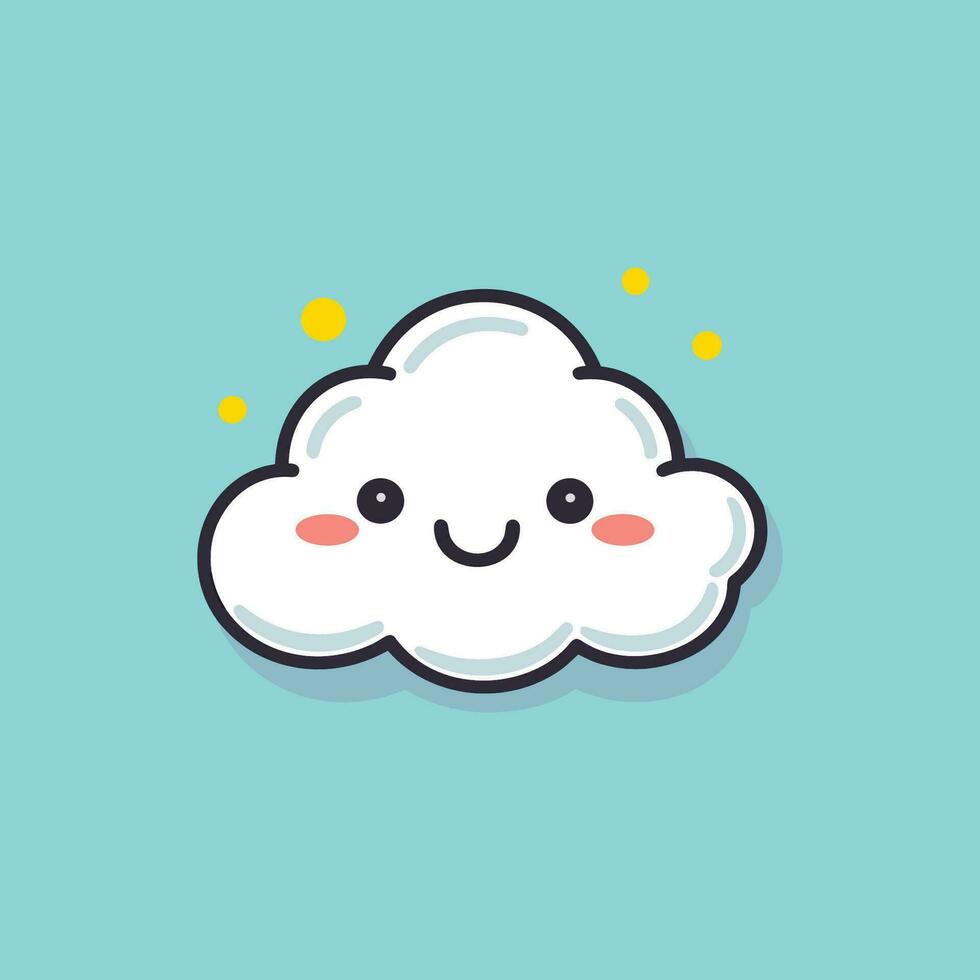 Cute kawaii cloud cartoon vector