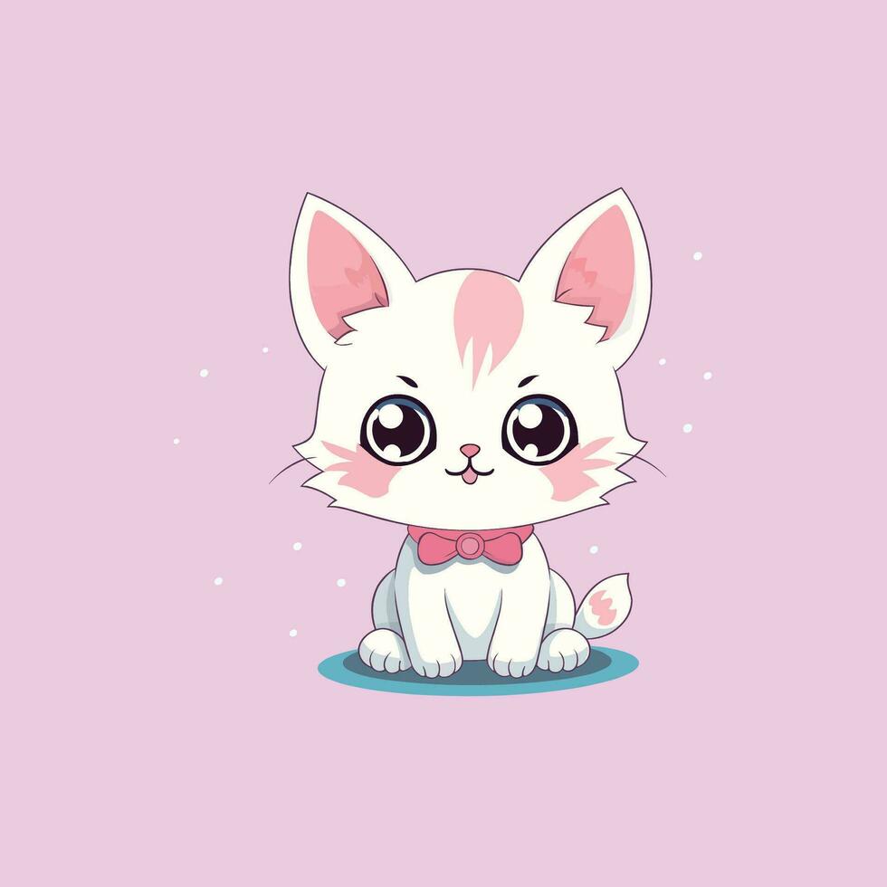 cute cat sitting cartoon vector icon illustration