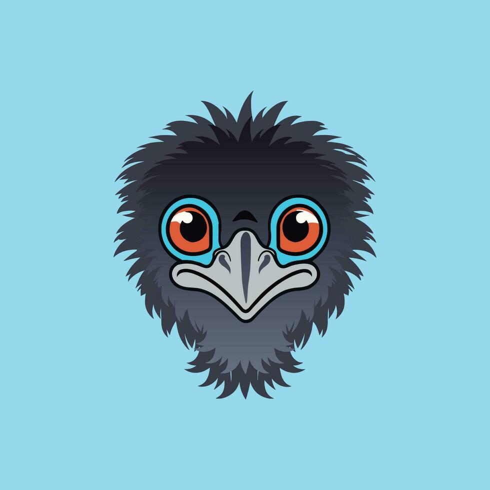 emu mascot face vector illustration