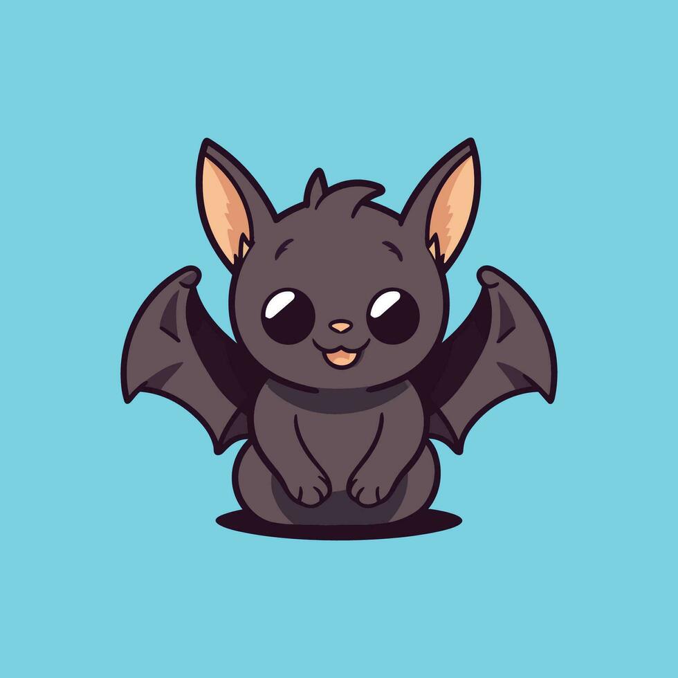 cute bat mascot vector design, Happy flying bat cartoon