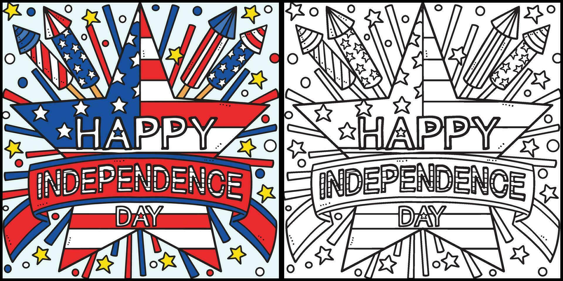 4to de julio contento independencia día ilustración vector