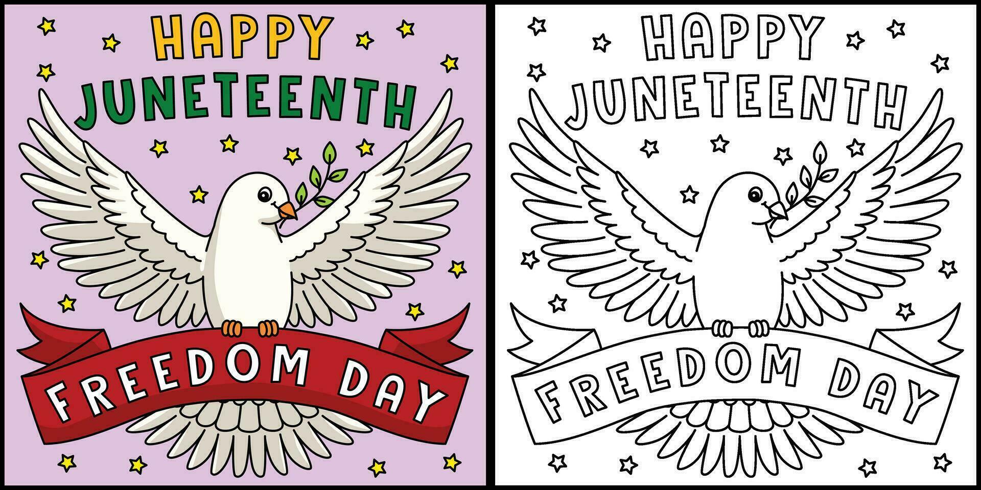 Happy Juneteenth Freedom Day Coloring Illustration vector