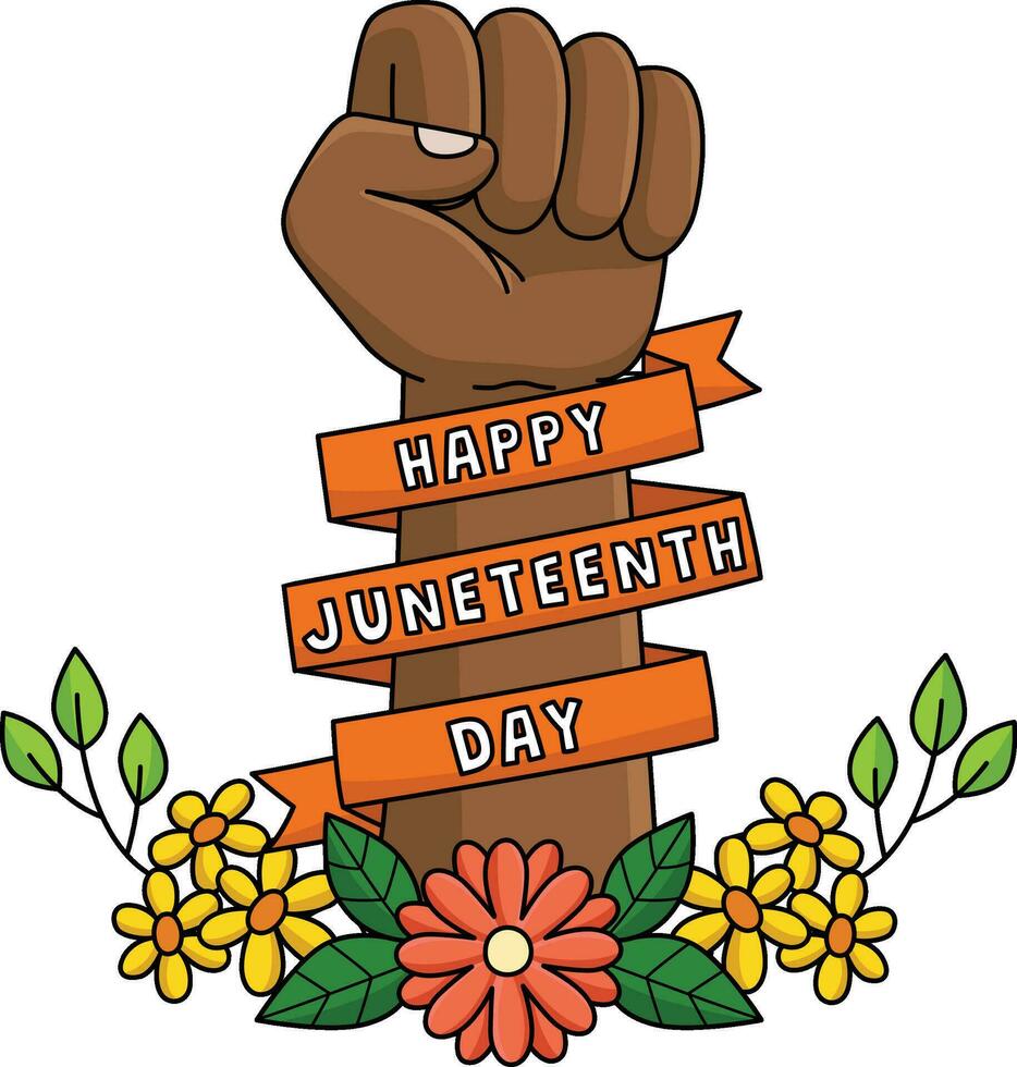 Happy Juneteenth Day Cartoon Colored Clipart vector