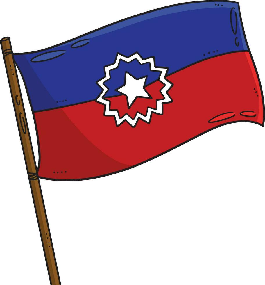 Juneteenth Flag Cartoon Colored Clipart vector