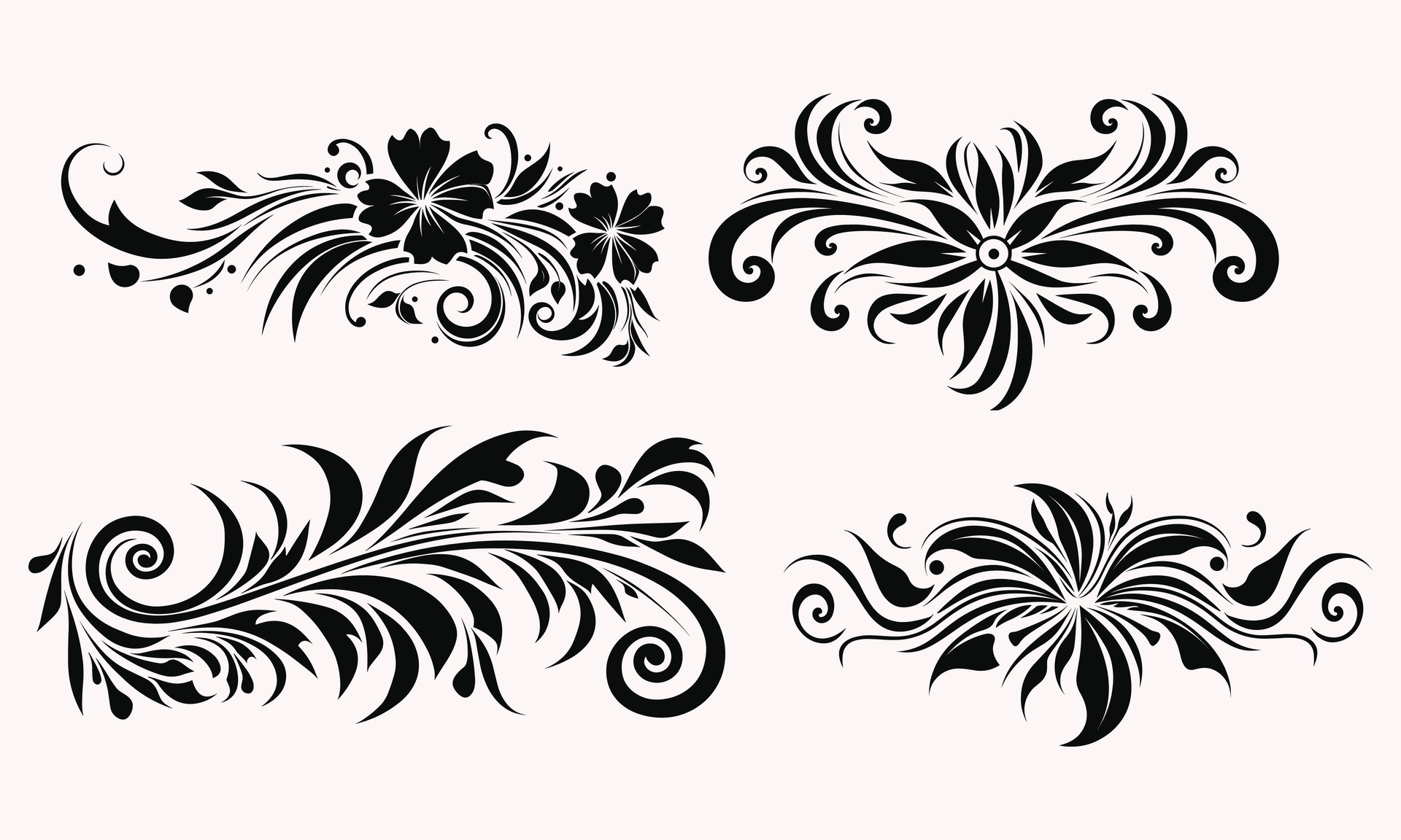 black and white tattoo pattern on transparent background, in the style of  simple, stencil-based 25375167 Vector Art at Vecteezy