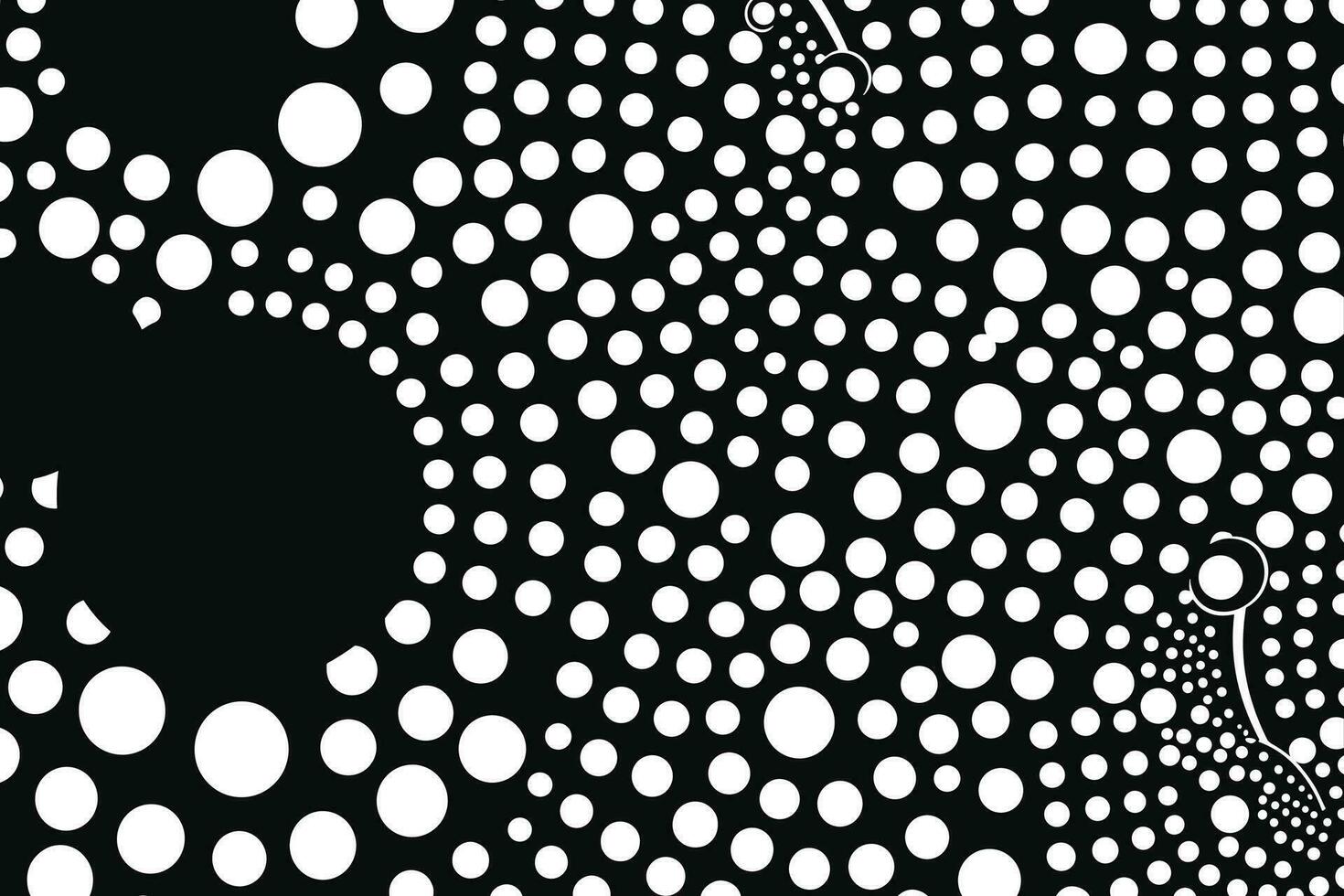 geometric pattern is black with white dots stock vector, in the style of over, high contrast, psychedelic-inspired, free-flowing lines, geometric shapes vector