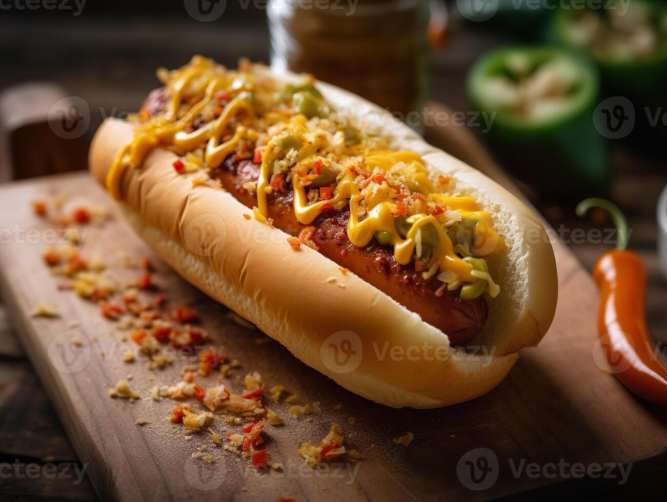 The Fiery Feast of a Spicy Hot Dog Stand photo