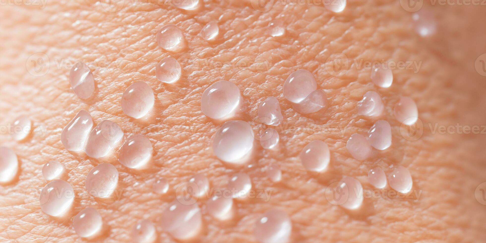 colágeno y hialurón suero gel en piel. salpicaduras de hialurón gel. foto