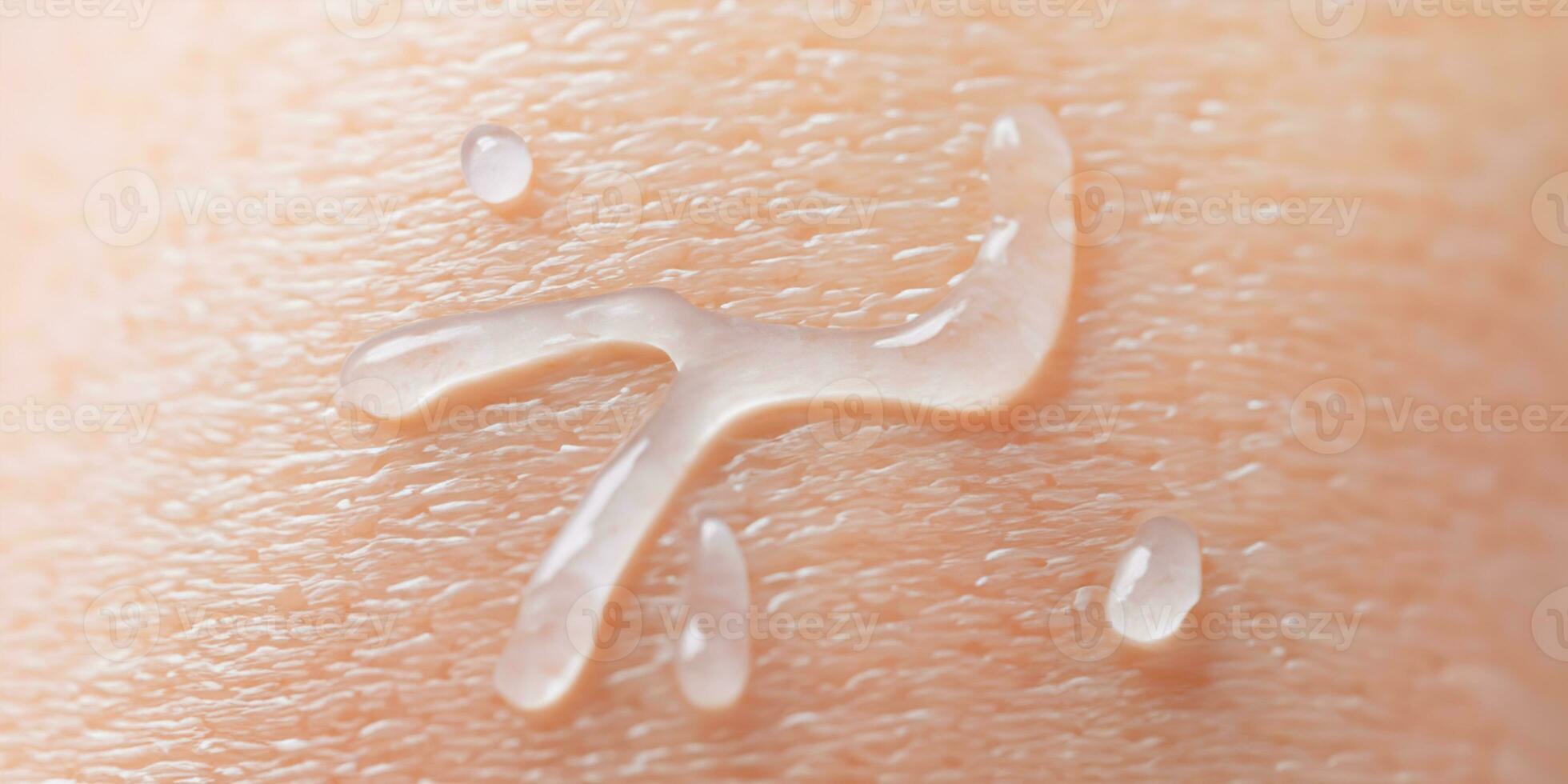 Collagen And Hyaluron Serum Gel On Skin. Splashing of Hyaluron gel. photo