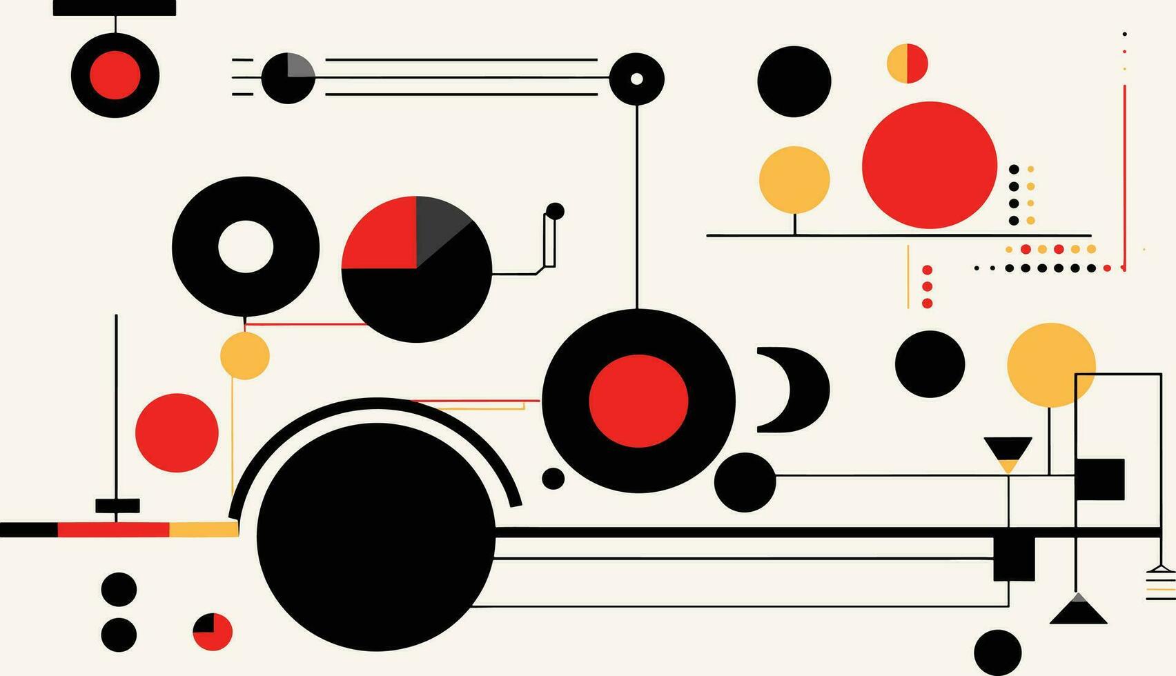 bauhaus simplicity, bold black outlines, mechanical designs, flat and graphic, vector design precisionist, simplistic vector art, geometric shapes patterns