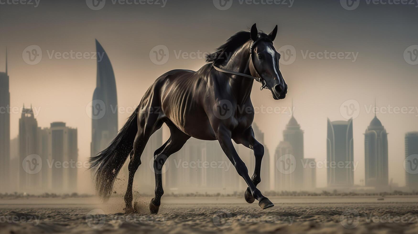 árabe caballos exceso de velocidad en el dubai mundo taza foto