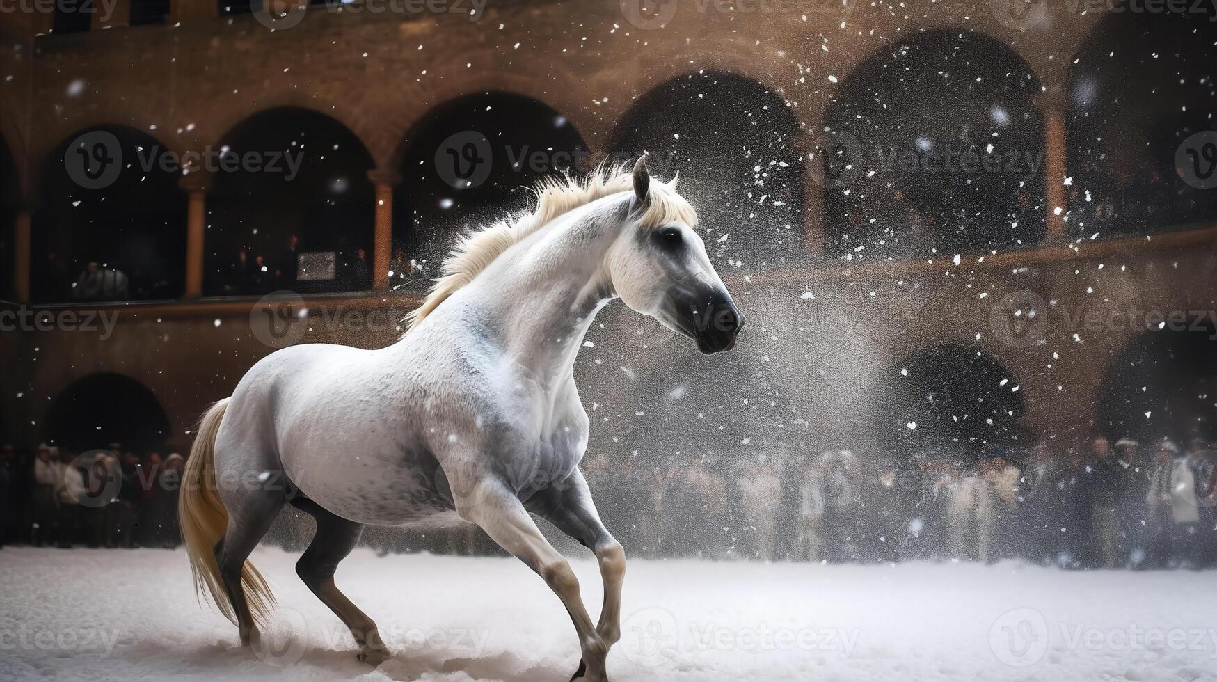 Magical Snowy Scene at the Palio di Siena photo