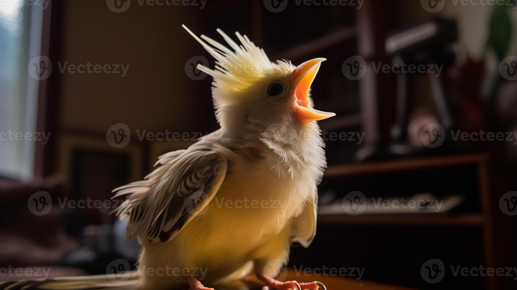 Cockatiel Chick's First Song in the Living Room photo