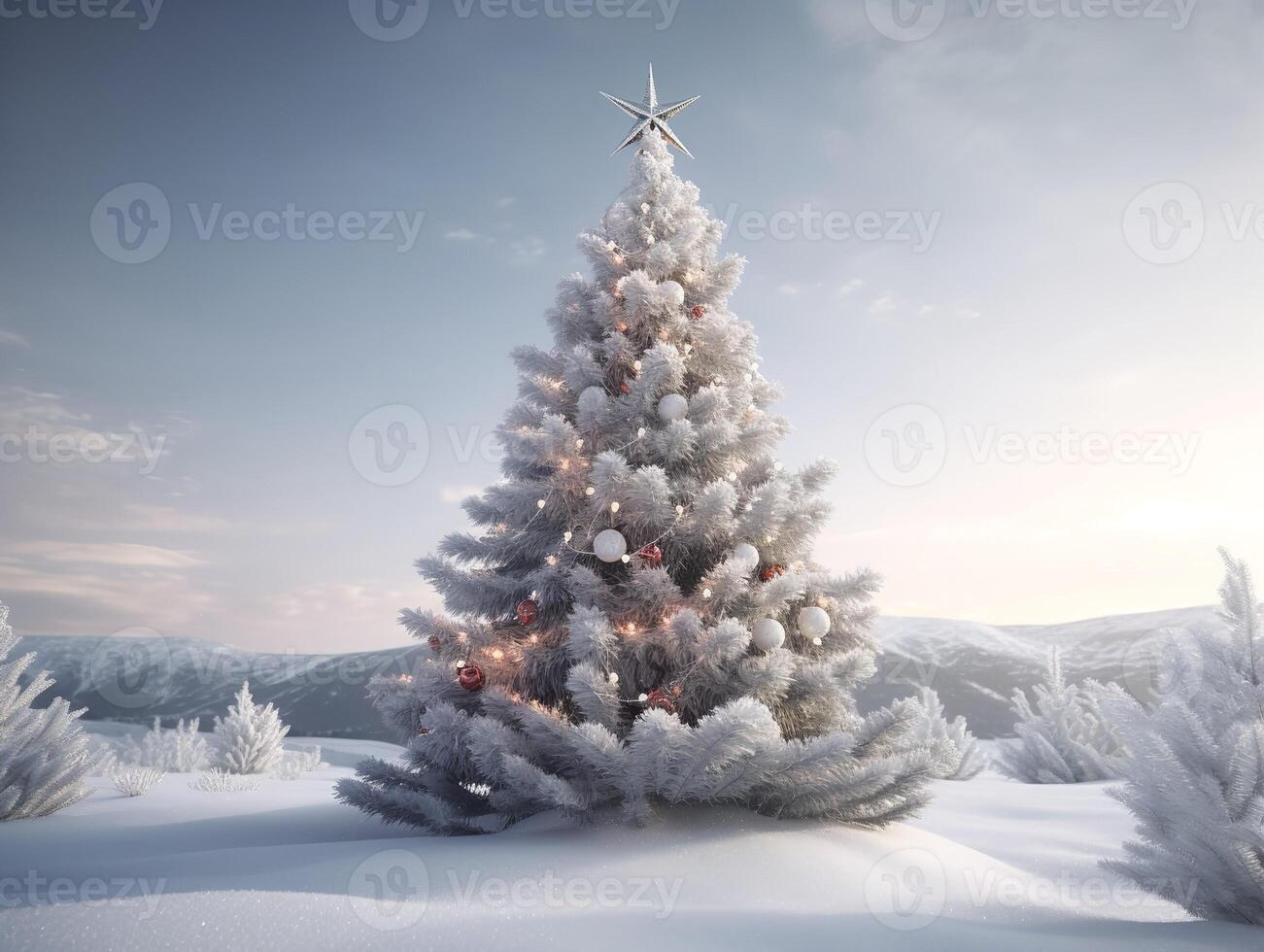 el 3d alegría de el Navidad árbol foto