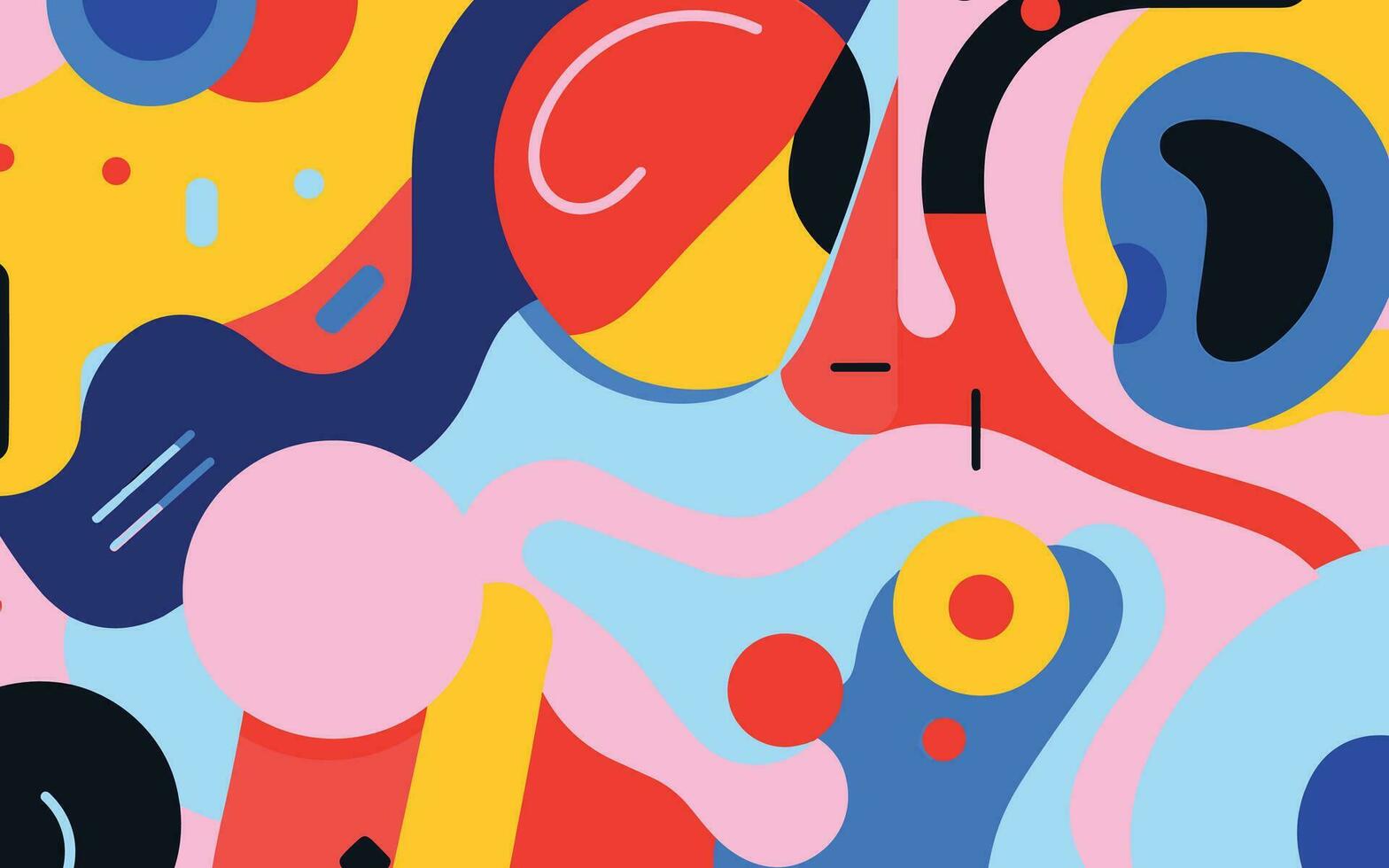 many abstract art posters featuring a bold design, in the style of simplified figures, cartoon abstraction, rounded shapes, bold primary colors, robotic motifs, tangled forms, modular patterns vector