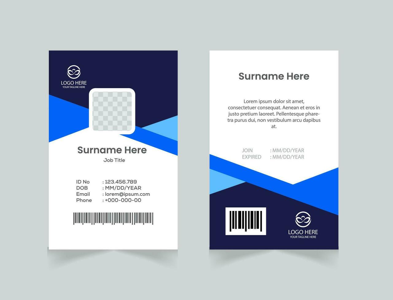 vector office id card with minimalist elements