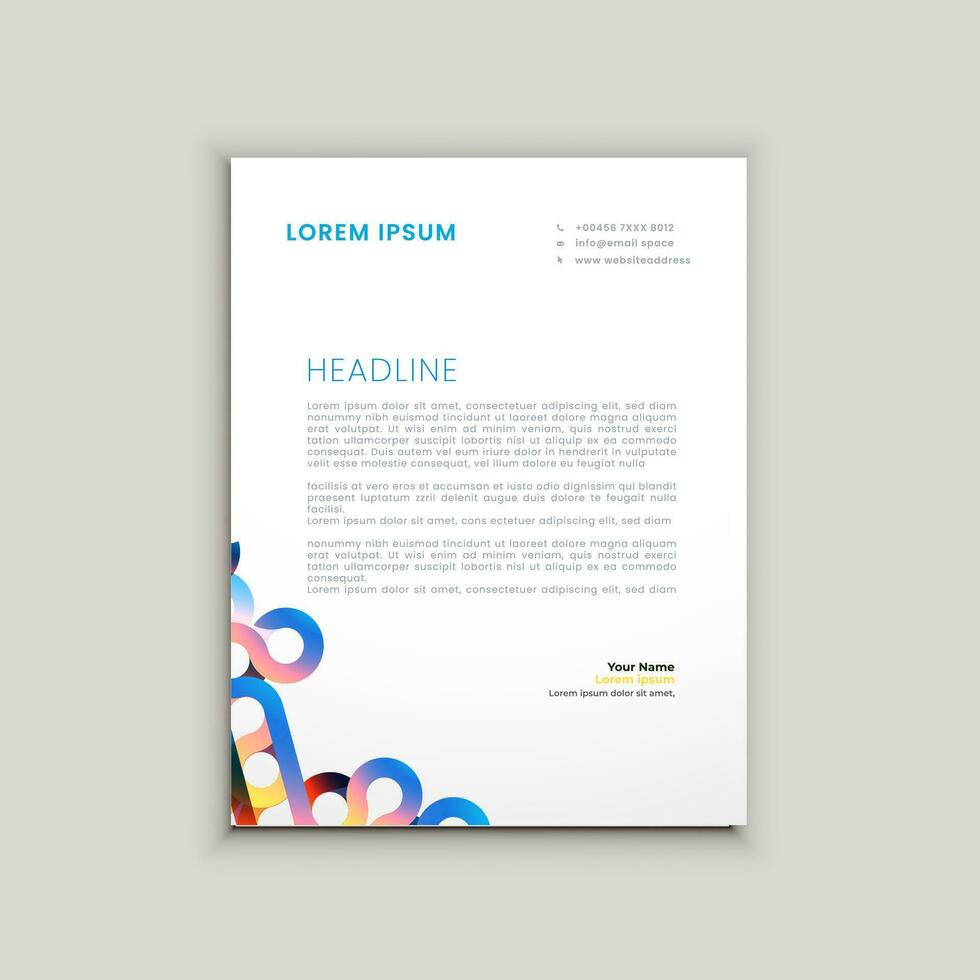 Abstract ,minimal and creative letterhead template vector