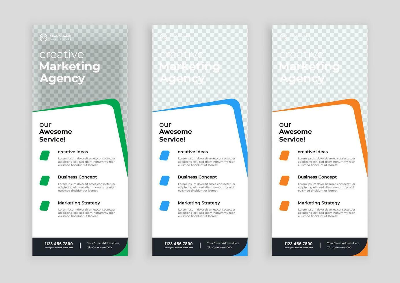 modern business rack card or dl flyer design template vector