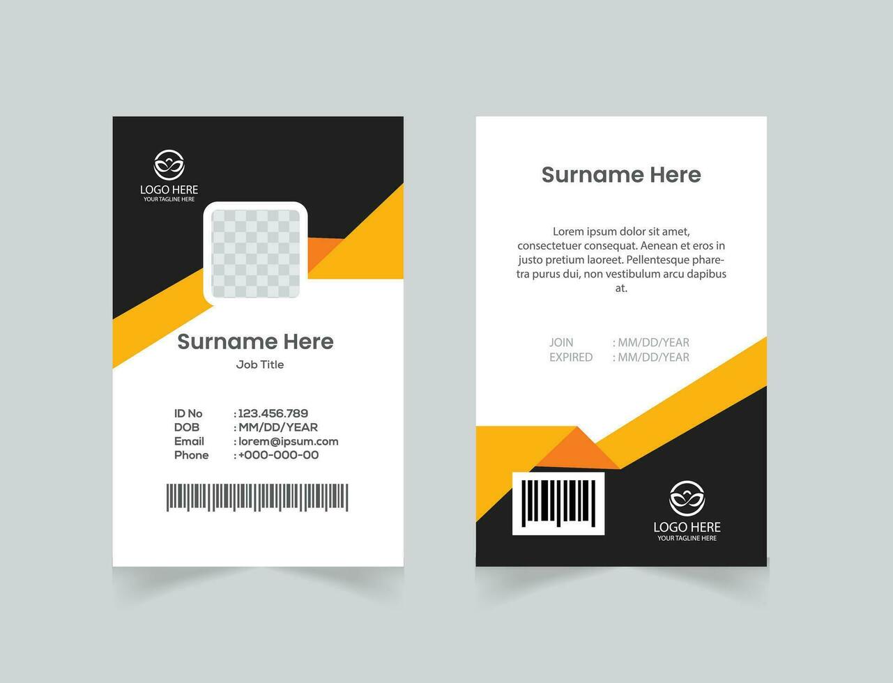 vector office id card with minimalist elements