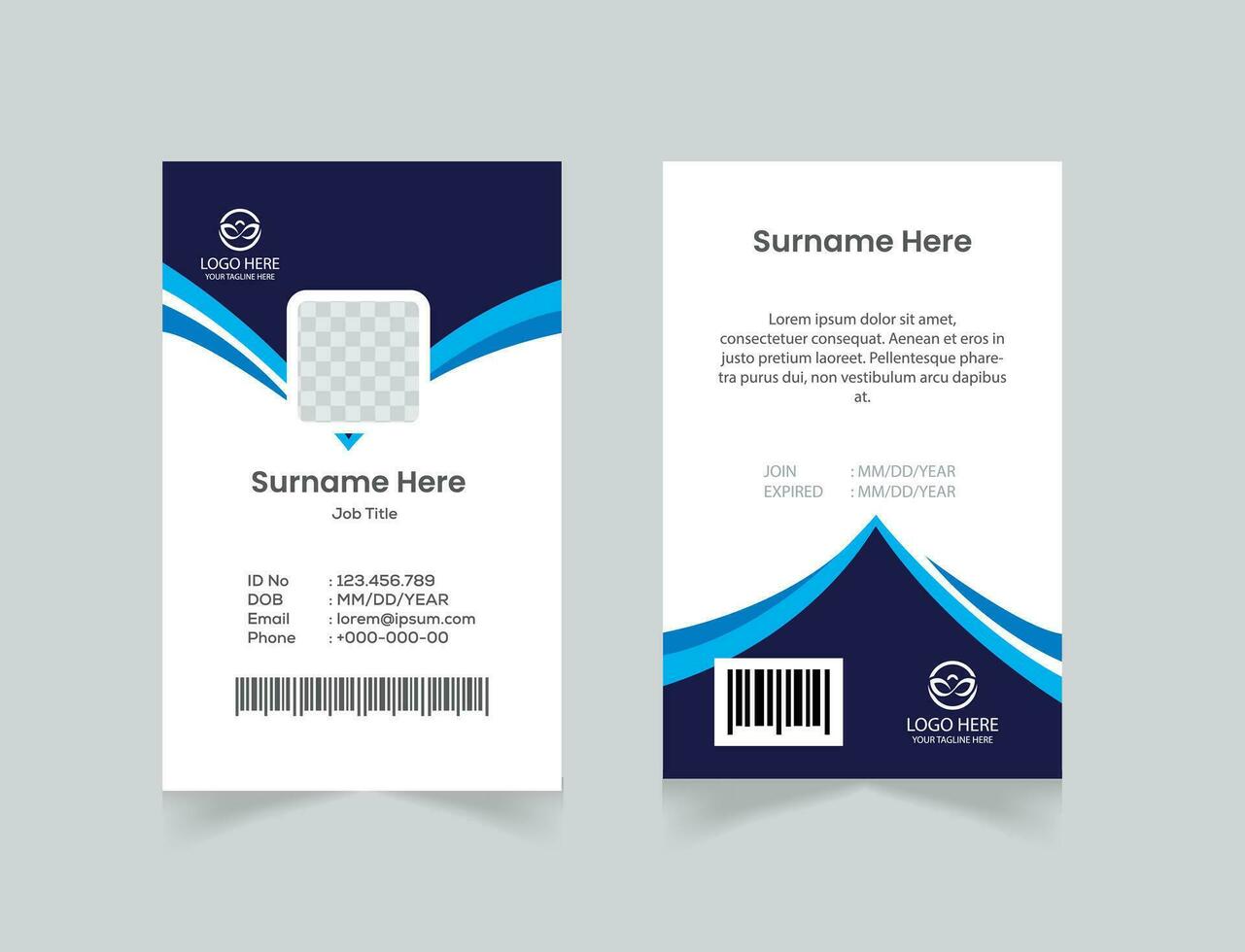 vector office id card with minimalist elements