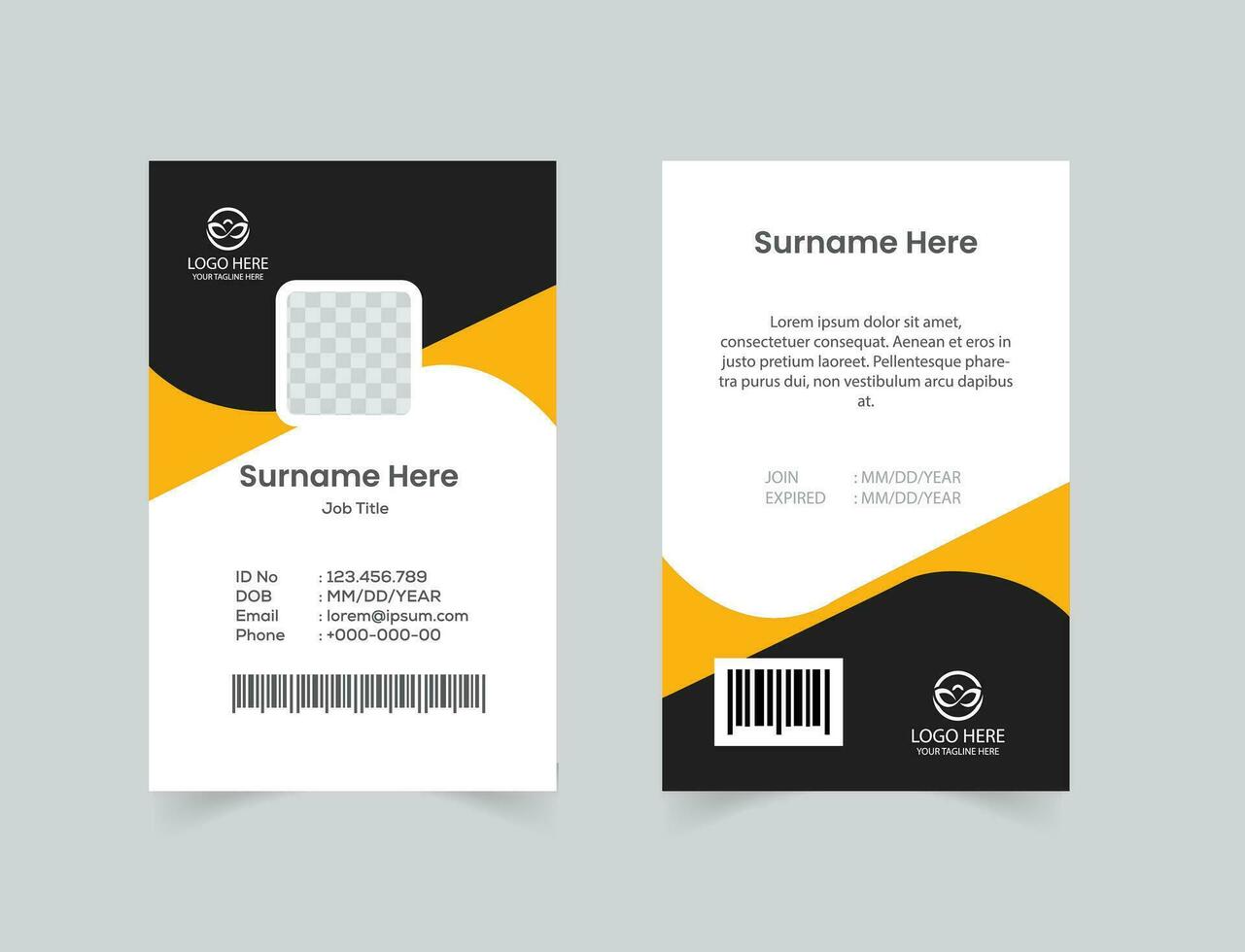 vector office id card with minimalist elements